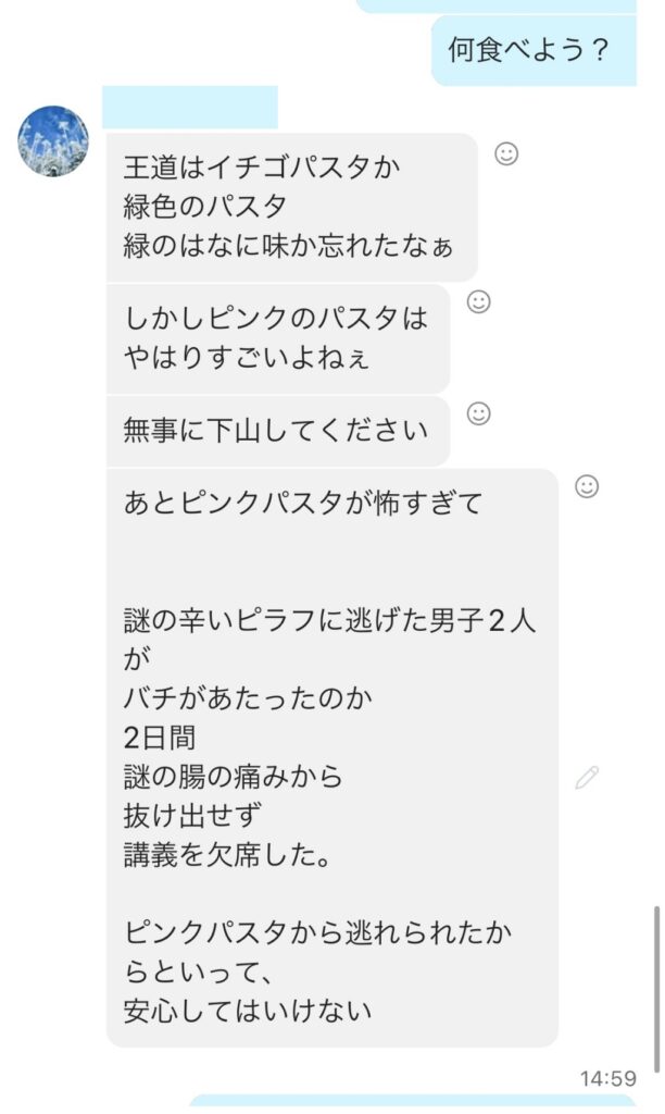 姉とのスカイプでのやり取り